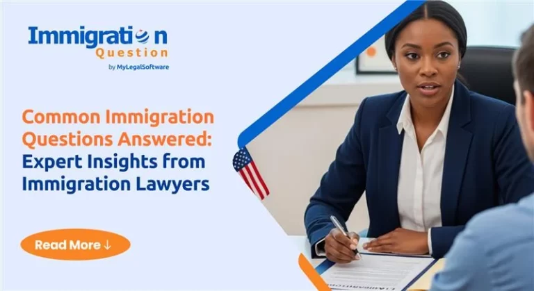 Immigration lawyer answering common immigration questions during a legal consultation.