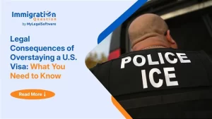 Illustration showing the consequences of overstaying a visa in the USA, including re-entry bans and deportation risks.