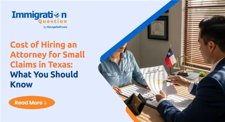 Chart showing the cost of hiring an attorney for small claims in Texas, including typical fees and legal service options.