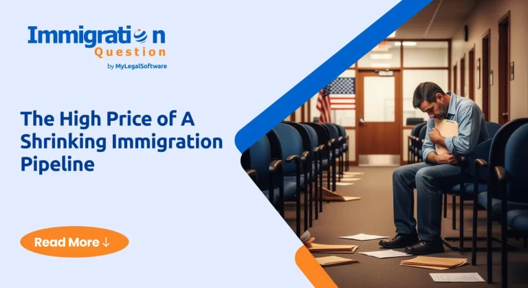 Illustration of shrinking U.S. immigration pathways showing impact on families, workers, and the economy.